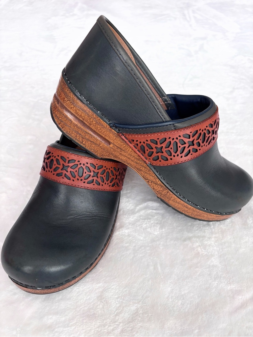 DANSKO Pavan Navy Full Grain Leather Professional Slip-On Clog--EUC--11